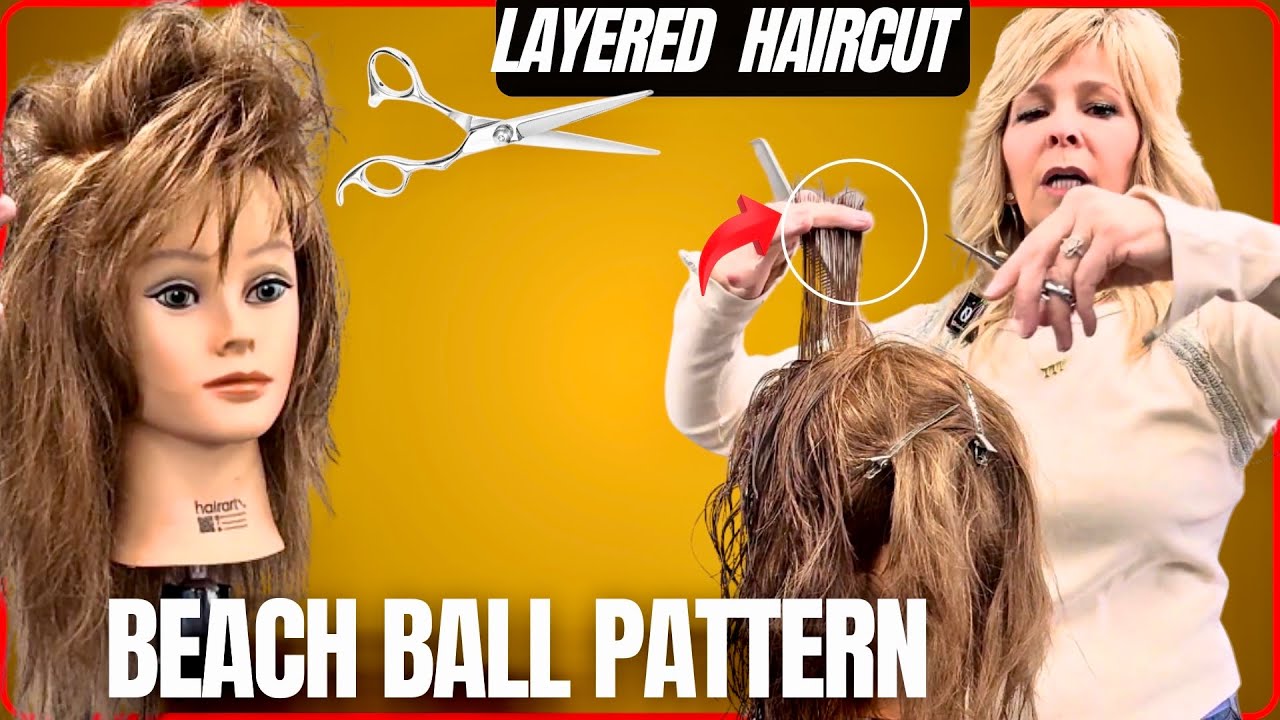 Top Hairstylist Reveals Best Layered Haircut Techniques | Beach Ball Pattern