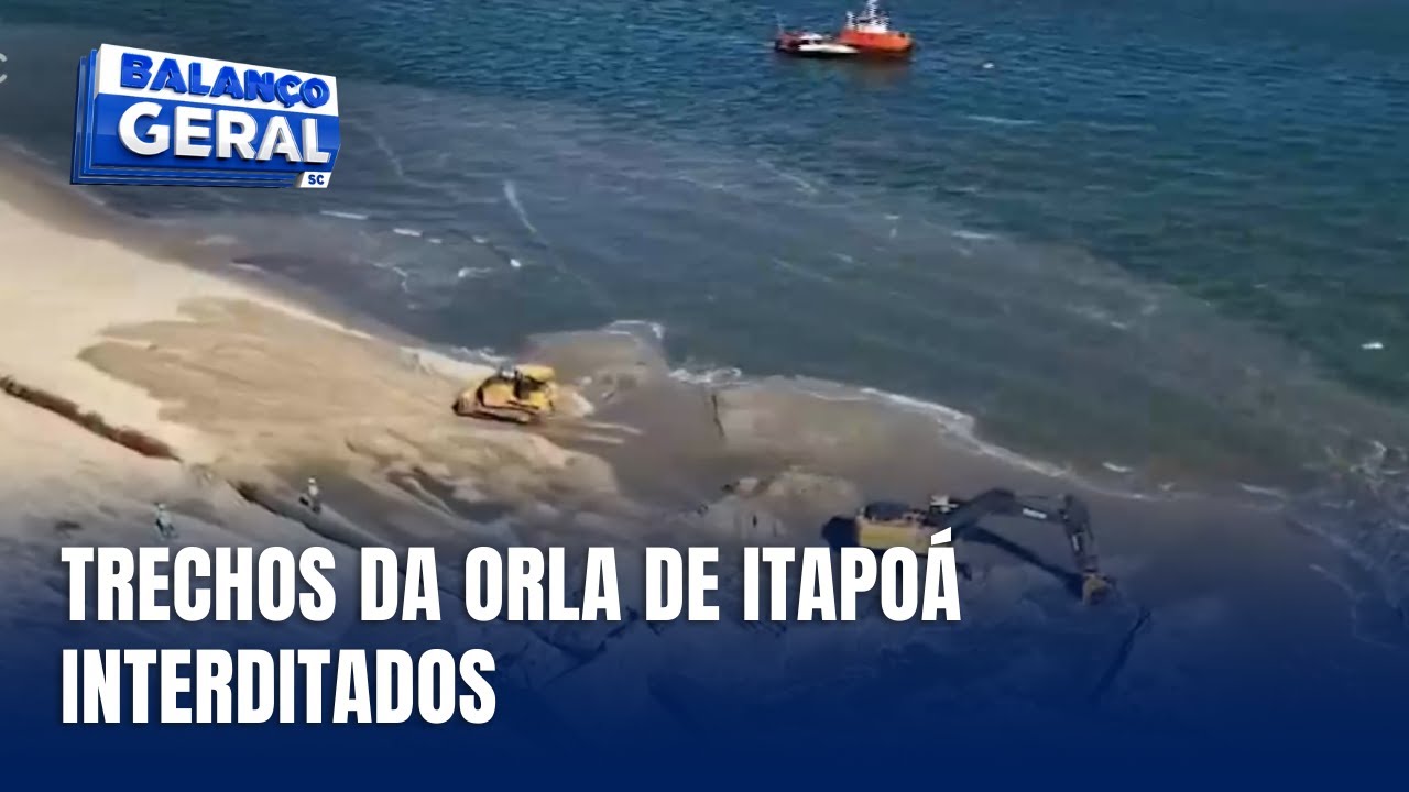 Trechos da orla de Itapoá são interditados durante obra de alargamento