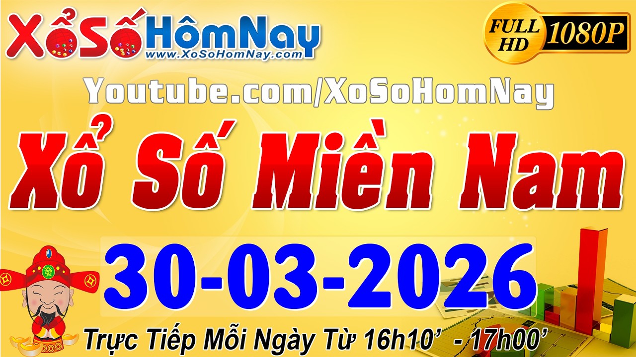 XSMN - Trực tiếp xổ số Miền Nam ng&agrave;y 30/03/2026, KQXS TP. HCM XSHCM, Đồng Th&aacute;p XSDT, C&agrave; Mau XSCM