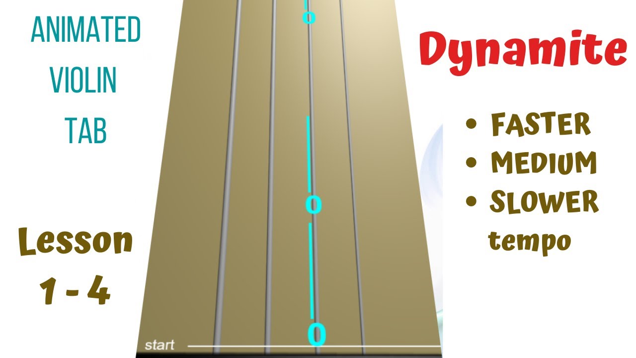 DYNAMITE 💥 by BTS — LIVE Violin Tutorial (FASTER • MEDIUM • SLOWER) | Animated Violin TAB | Lesson 1
