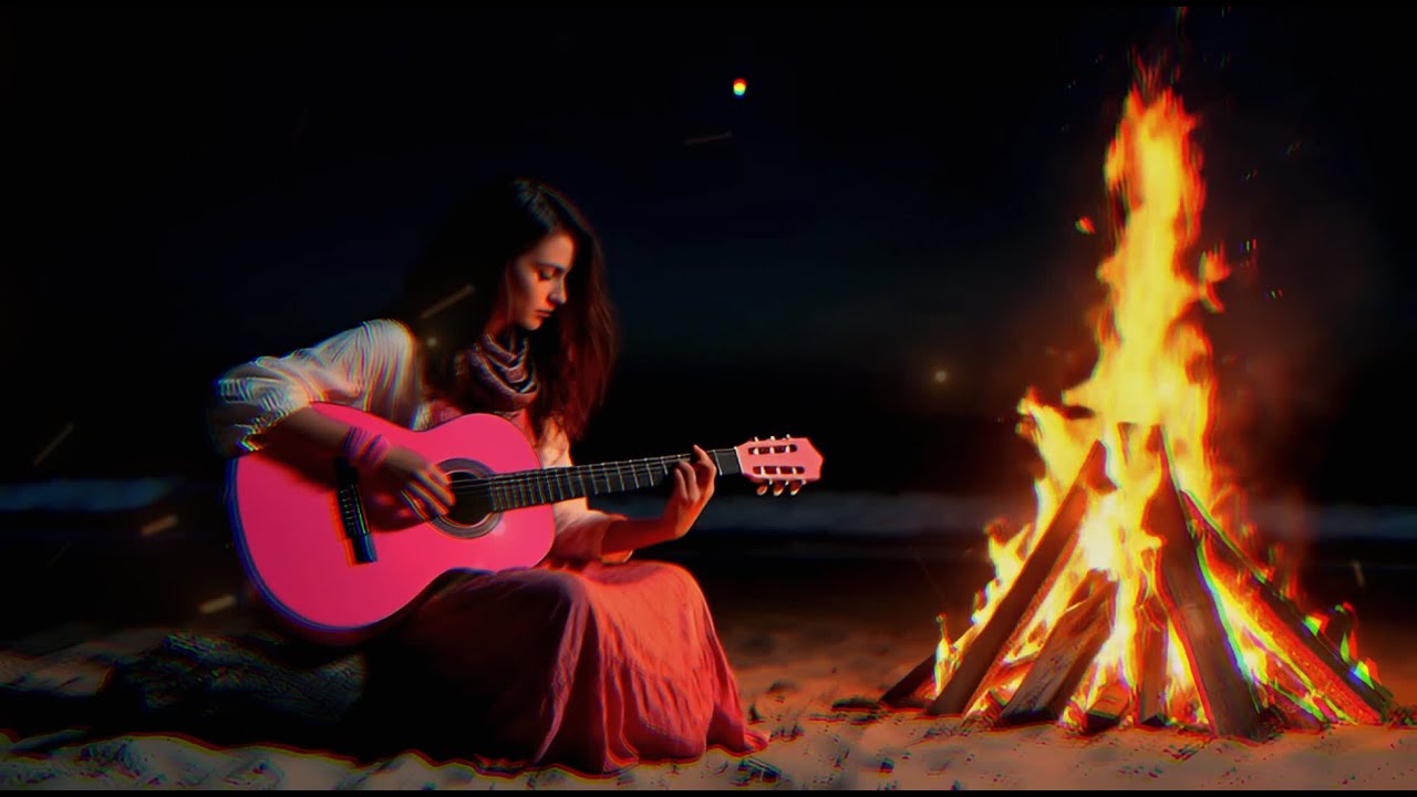 Acoustic Guitar by Firelight | Soothing Melodies for Deep Relaxation & Peace