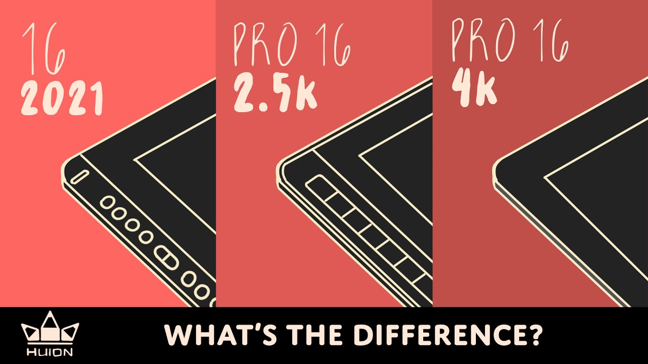 Какой Huion Kamvas 16 выбрать? - 16 (2021) против 16 pro (2,5 тыс.) против 16 pro (4 тыс.)
