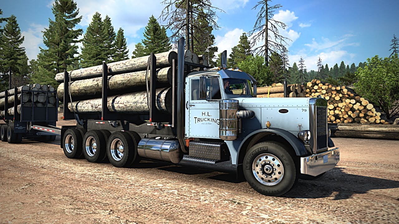 Peterbilt 281 - (Heavy Log Hauler) - American Truck Simulator - ATS 4K Gameplay