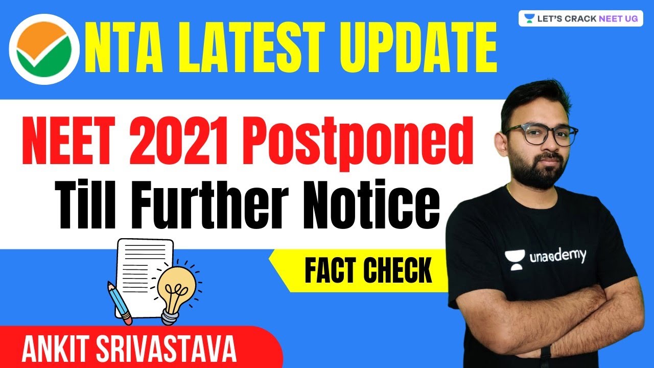 NTA Latest Update | NEET 2021 Postponed Till Further Notice | NEET 2021 Date Update