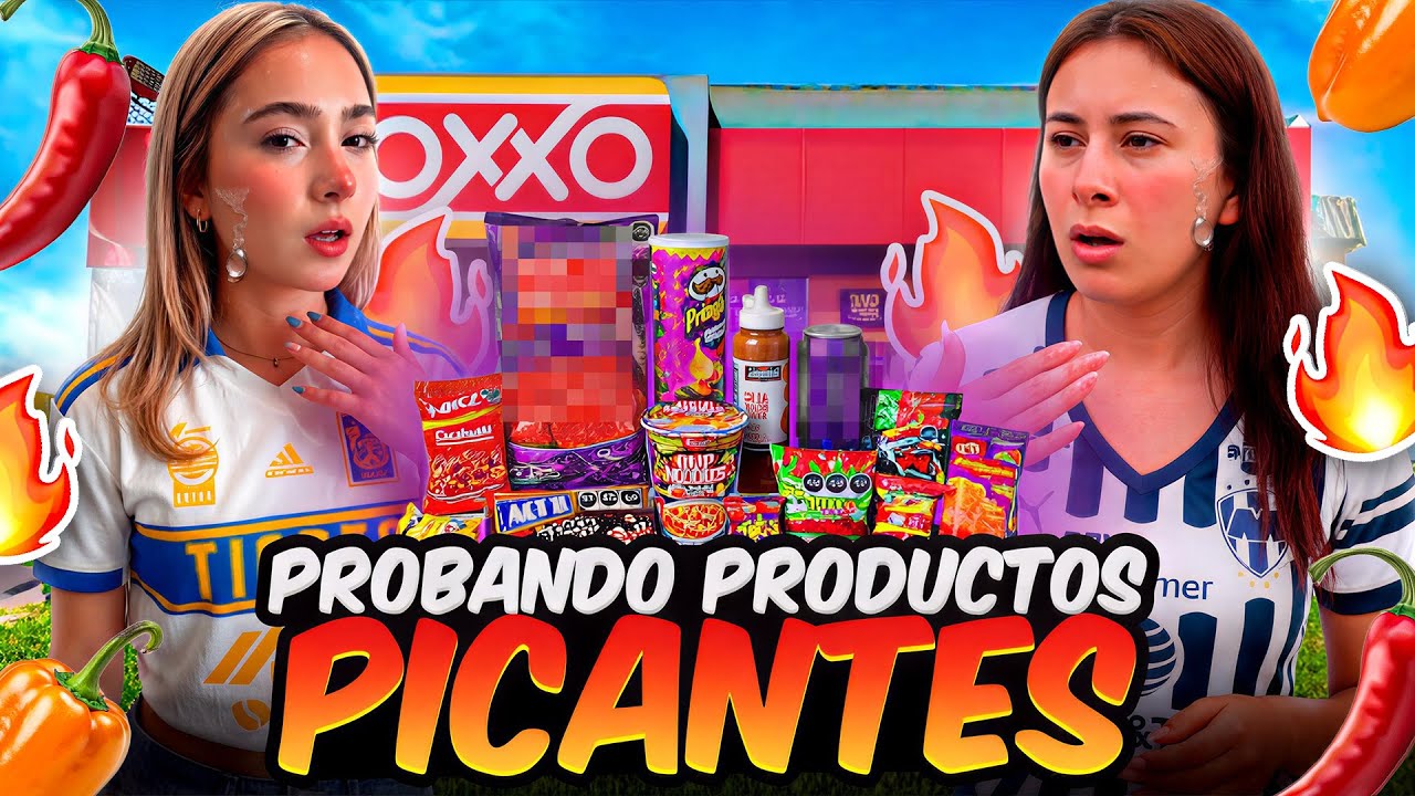 COMIENDO TODO LO PICANTE DEL OXXO🌶️🔥 | Hermanas JM