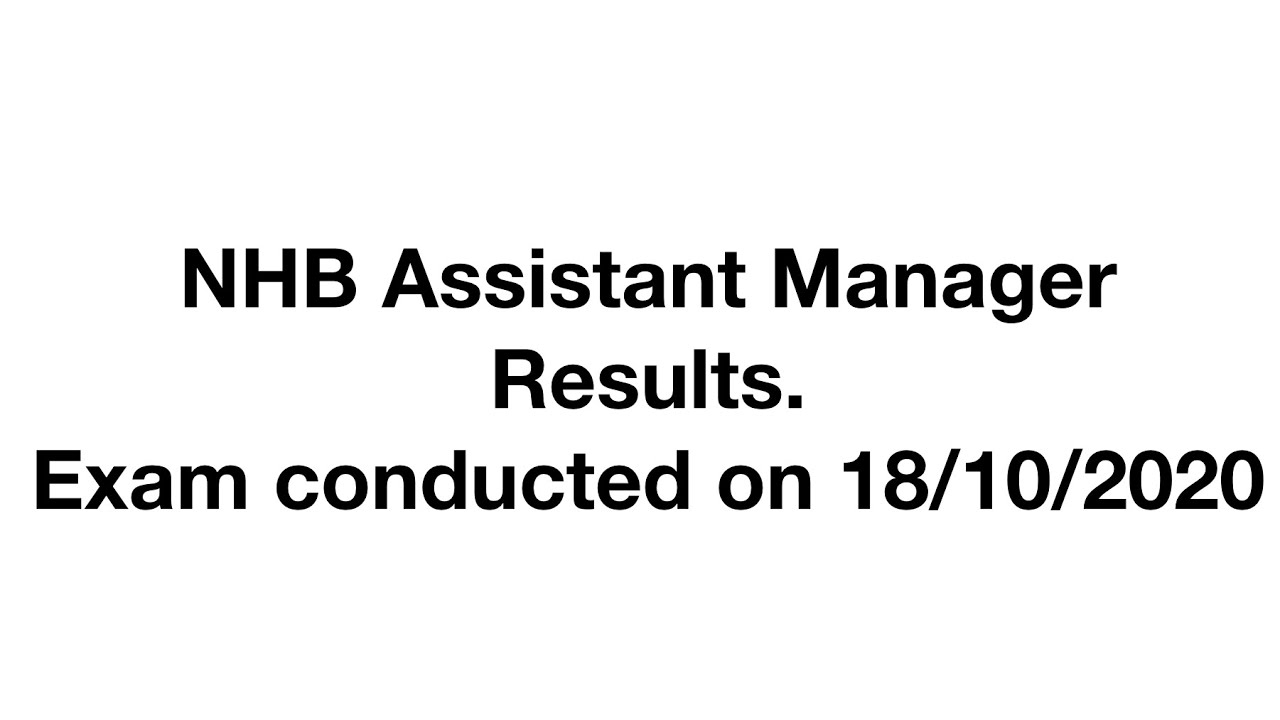 NHB Assistant Manager results 2020