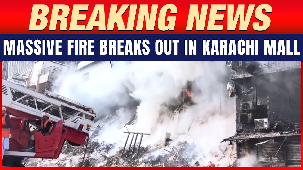 Pakistani firefighters search Karachi shopping mall after fire | News9 | LIVE