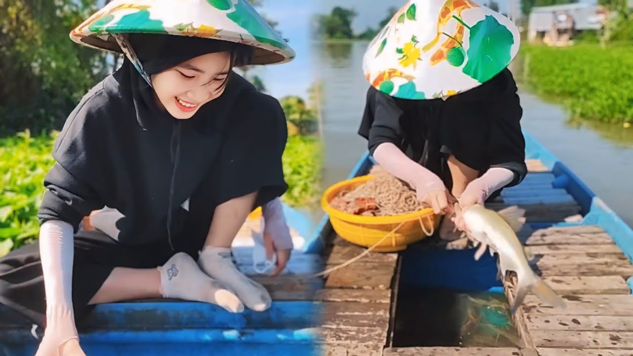 Beautiful Girl Fishing Strangely And Catching A Lot Of Fish | Life in vietnam