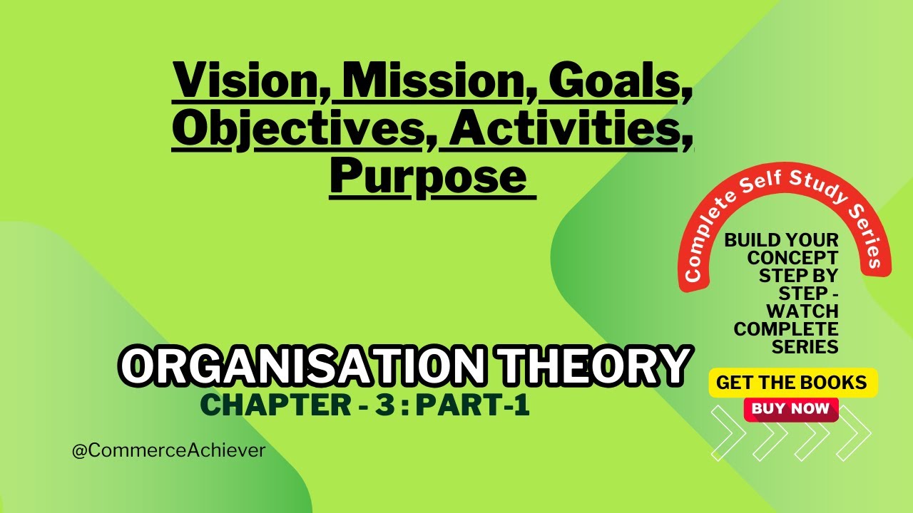 OrganisationTheory -Self Study Series - Topic 3 -Organisation Goals : Part 1: Vision, Mission, Goals
