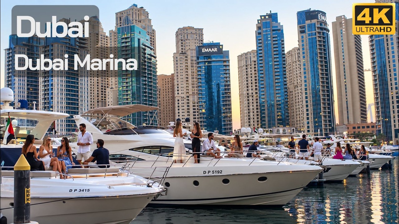🇦🇪 DUBAI MARINA | 4K JBR EVENING WALKING TOUR | JUMEIRAH WATER FRONT