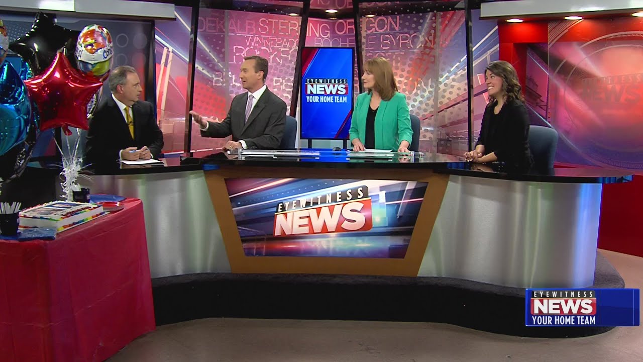 Eyewitness News crew surprises Sports Director Scott Leber on 30 year anniversary