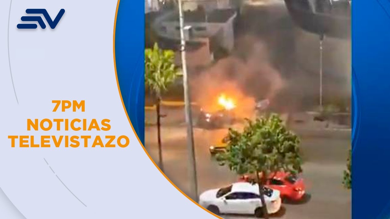 Agentes revisan autos por riesgo de explosiones frente a centro comercial de Guayaquil | Televistazo