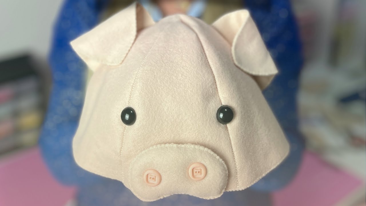 TOUQUINHA DE PORQUINHO EM FELTRO