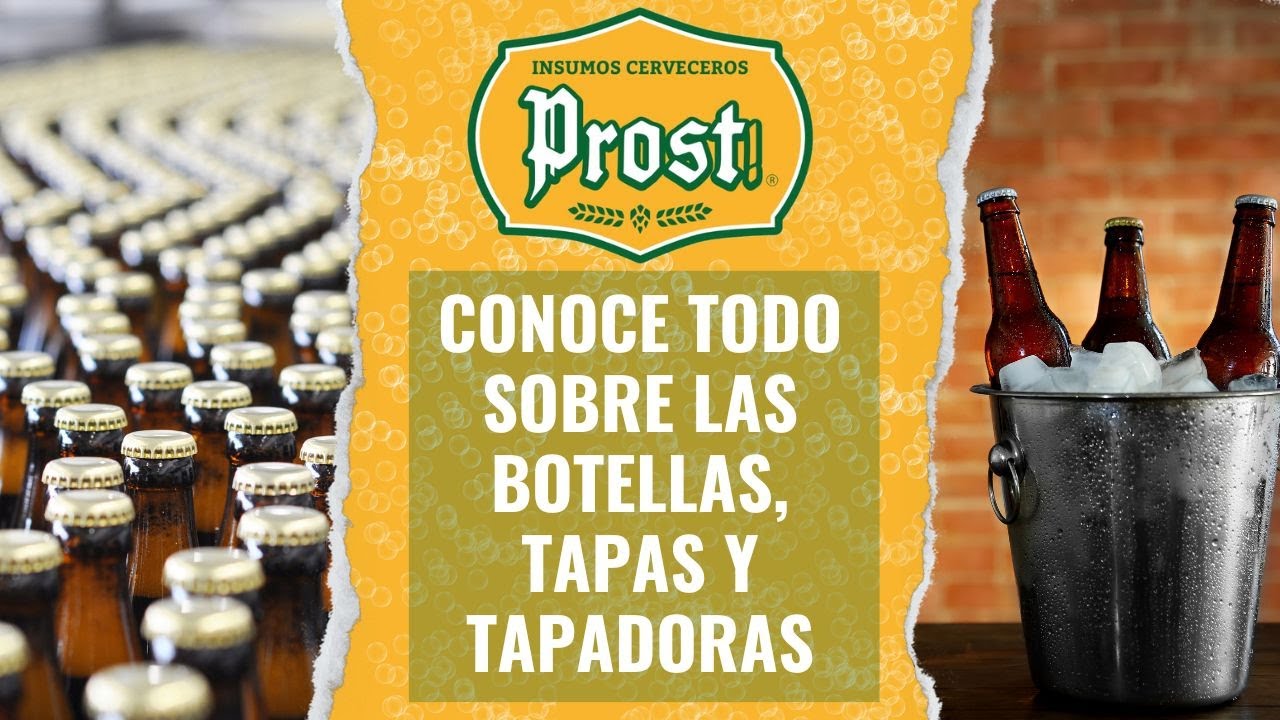 Botellas, tapas corona, tapadoras manual y de palanca.