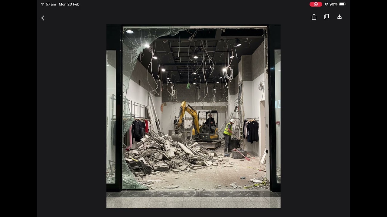 This is what this store looked like torn down 