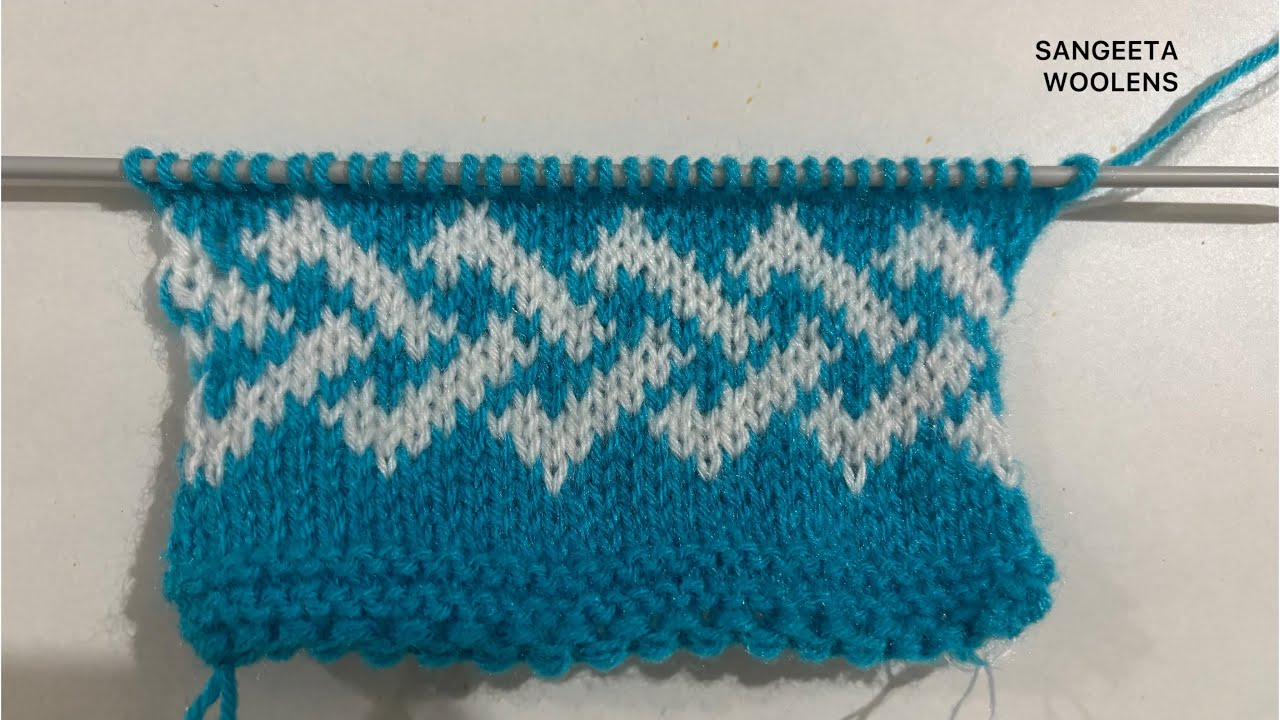 Two colour knitting design for sweater/cardigan/kurti दो रंग का सुन्दर डिज़ाइन सभी स्वेटरों के लिए ।