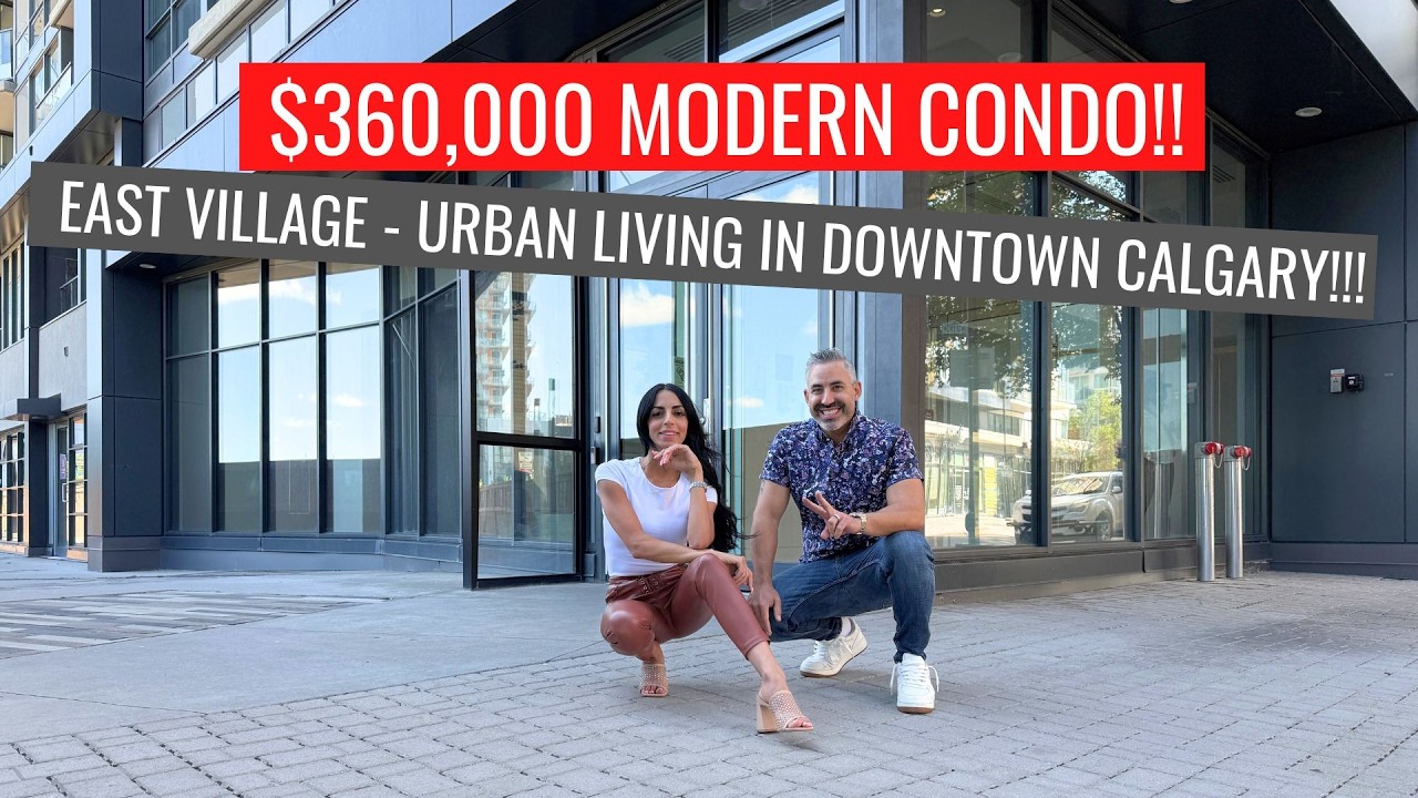 Modern 2 Bed 2 Bath Condo in East Village | Bow River Views | Calgary Real Estate Tour