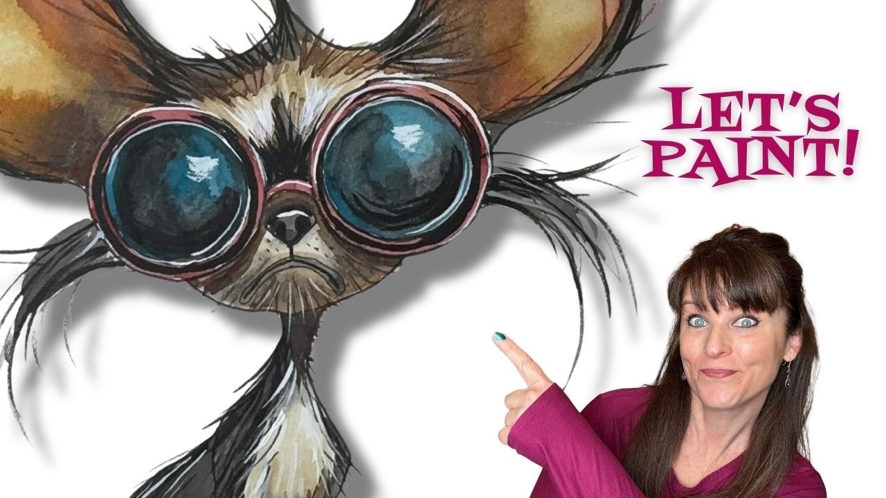 Рисование кривого щенка 🎨 Простой урок по рисованию акварелью (Его НЕТ в книге!!)