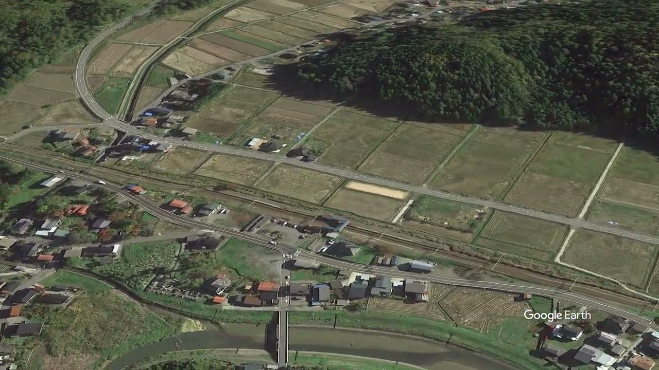 Google Earth Kitajou (Niigata) Shin-Etsu Main Line