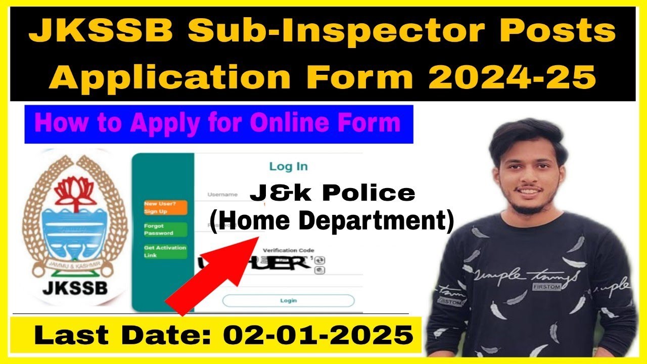 How to Apply for JKSSB Sub Inspector Application form, J&K Police Home Department Recruitment 2024
