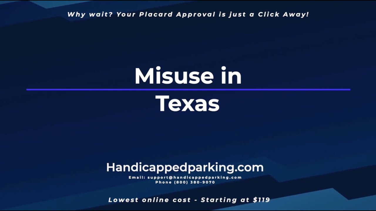 Handicap Placard Misuse in Texas - The Dos/Donts