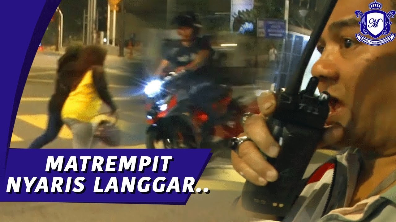 MKL Crimedesk | GILA ! , Mat Rempit Nyaris Langgar Pelintas Jalan