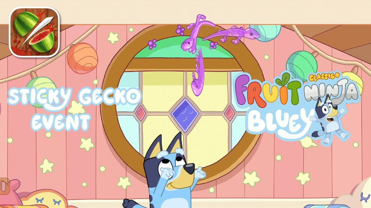 Bluey X Fruit Ninja - STICKY GECKO EVENT - iOS (Apple Arcade) Gameplay