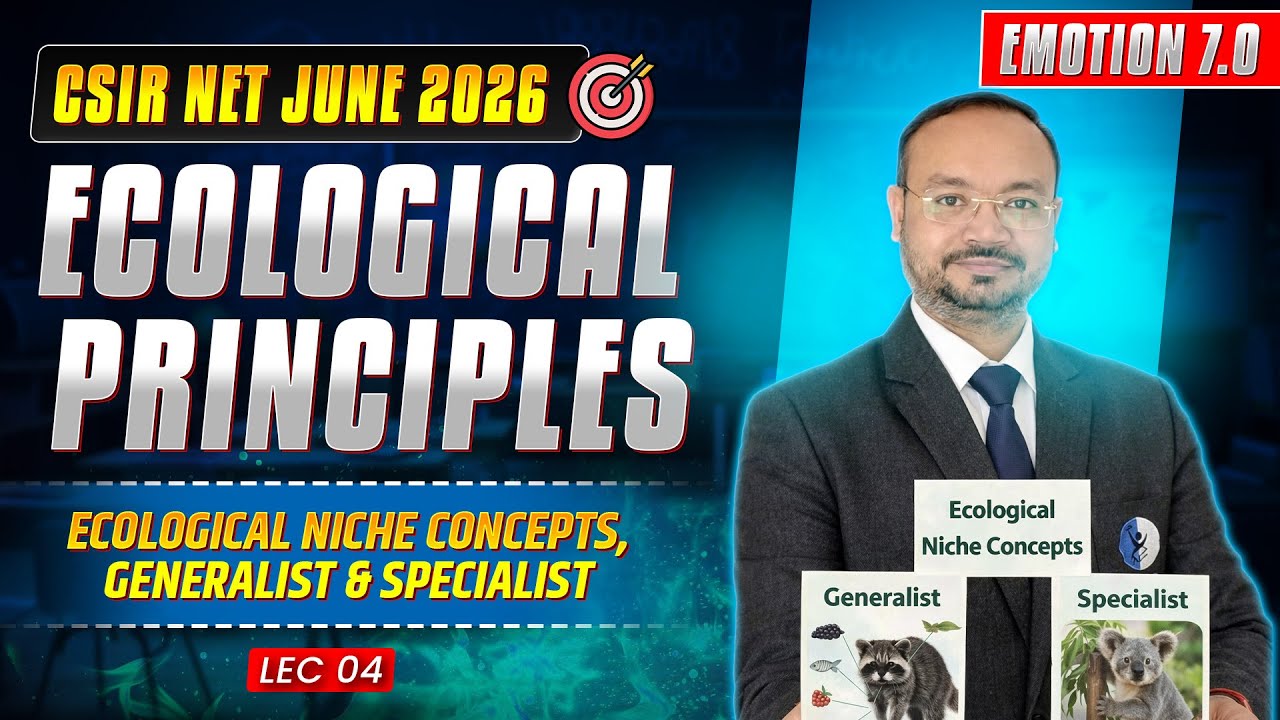 Ecological Niche Concepts, Generalist & Specialist | Ecological Principles | CSIR NET 2026 | Lec-4