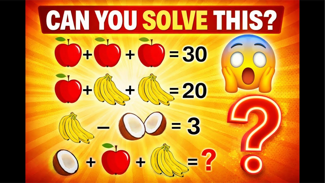 Only Geniuses Solve This Fruit Puzzle! 🍎🍌🥥 LIVE Quiz