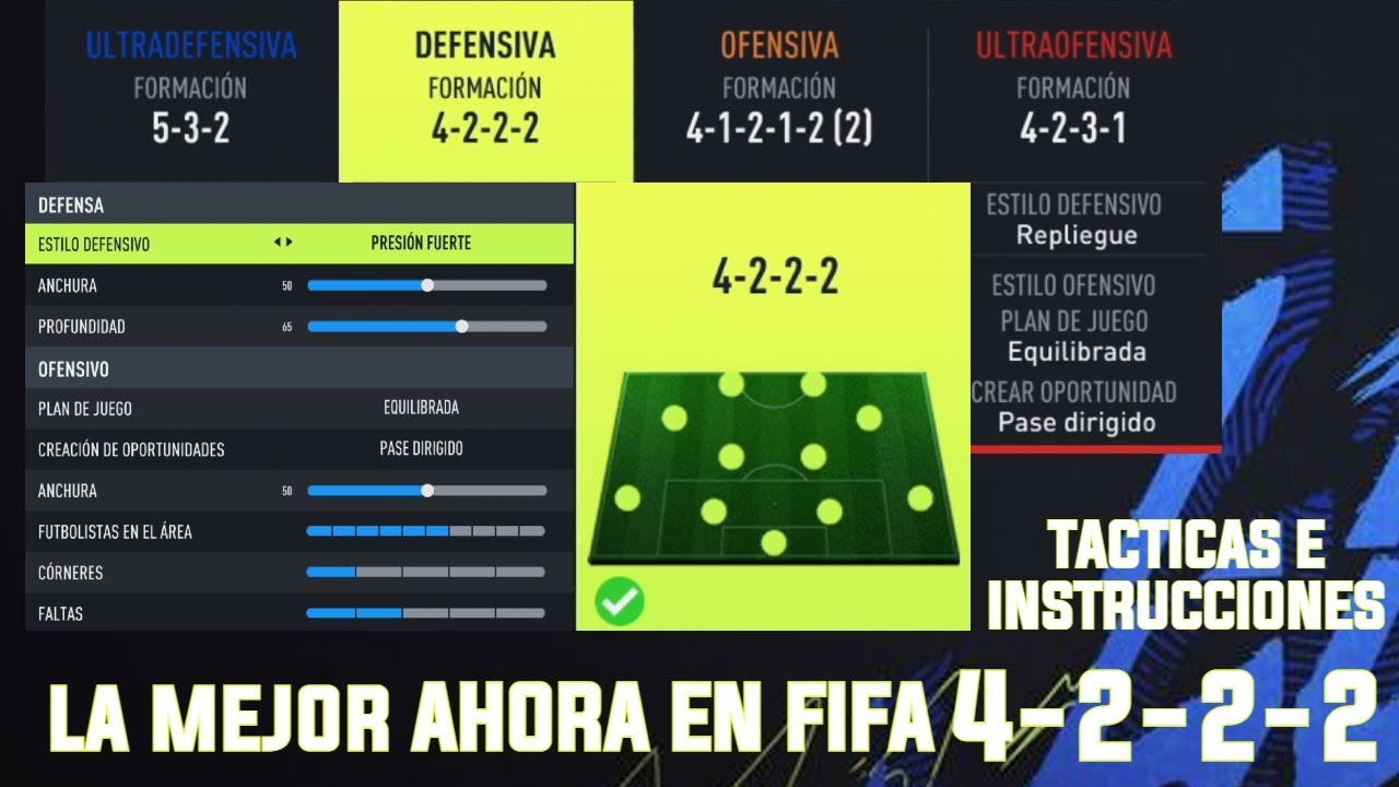 ESTAS SON LAS MEJORES TACTICAS E INSTRUCCIONES AHORA 4222 | TACTICAS E INSTRUCCIONES 4222 FIFA 22
