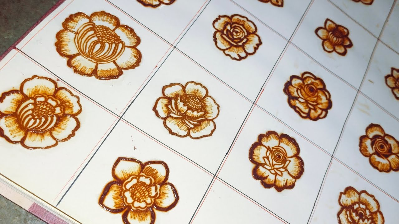Yasmeen Henna class day 10(part 1)learn detailed henna with Yasmeen Henna class flower mehndi design