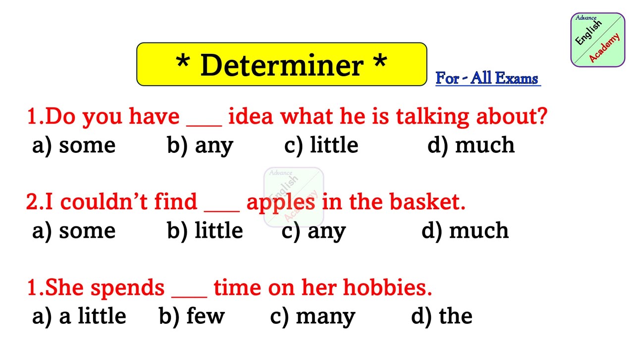#Determiners set 3 for - All Exams  #advanceenglishacademy