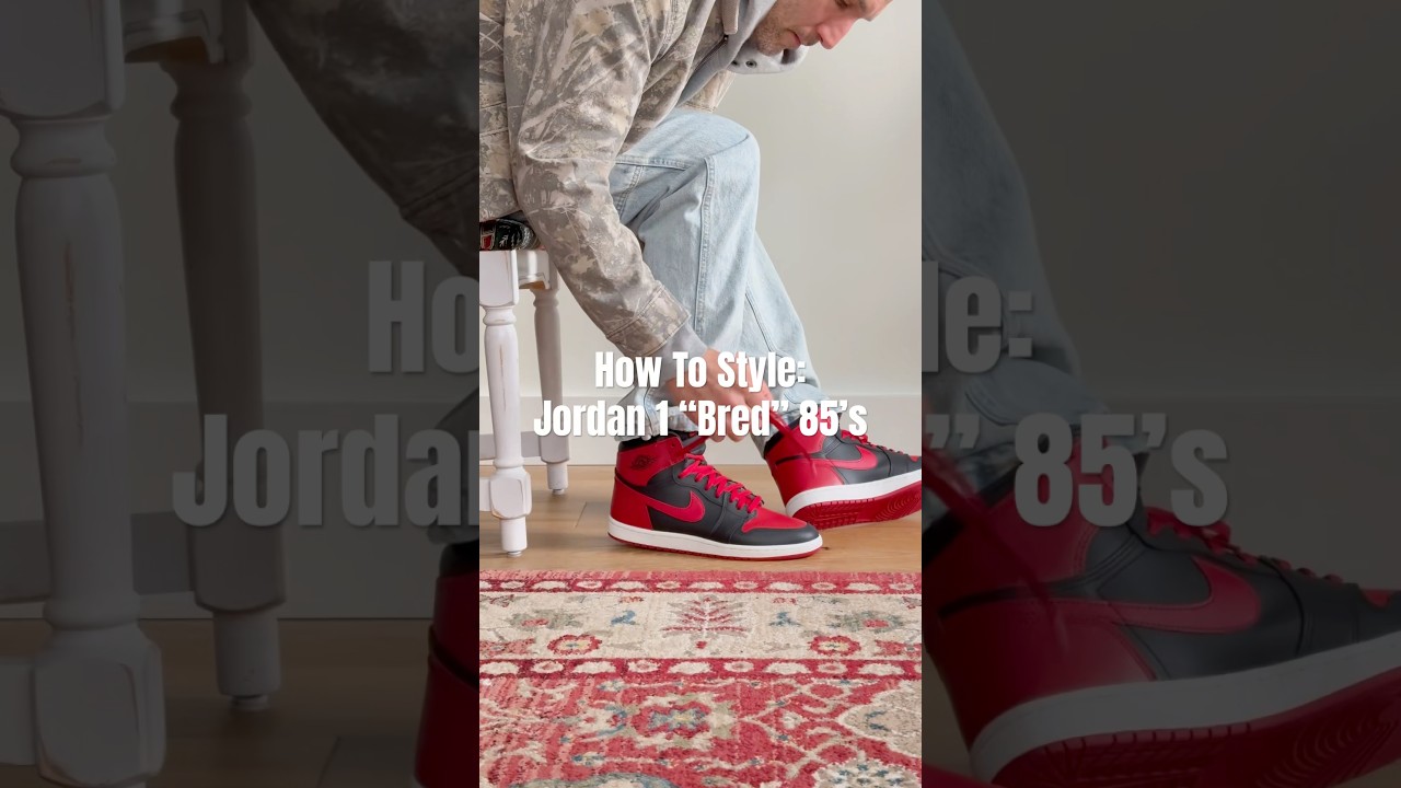 Nike Air Jordan 1 &ldquo;Bred&rdquo; 85 Sneakers On Feet With Outfits