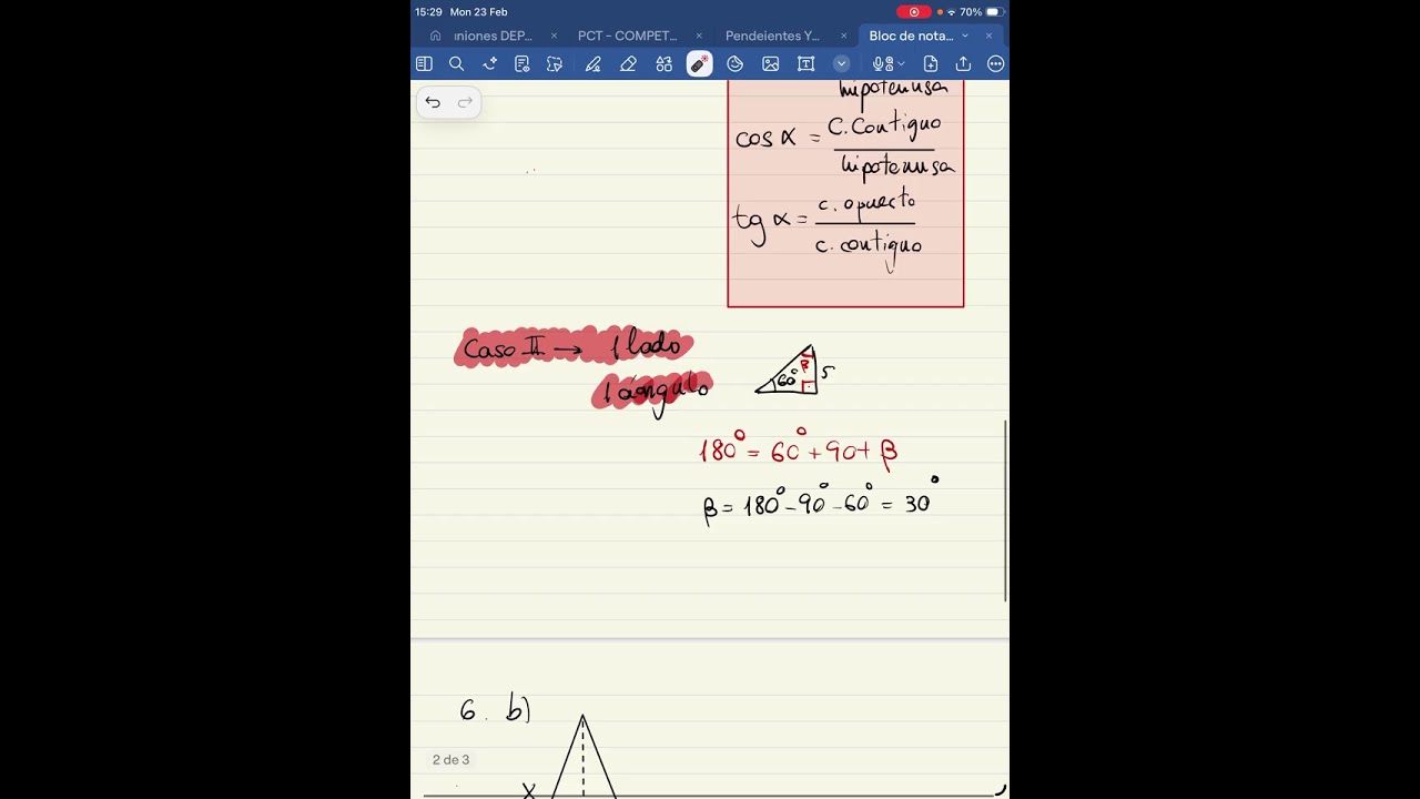 TRIGONOMETRÍA 4ESO - A. RESOLUCIÓN DE TRIÁNGULOS RECTÁNGULOS