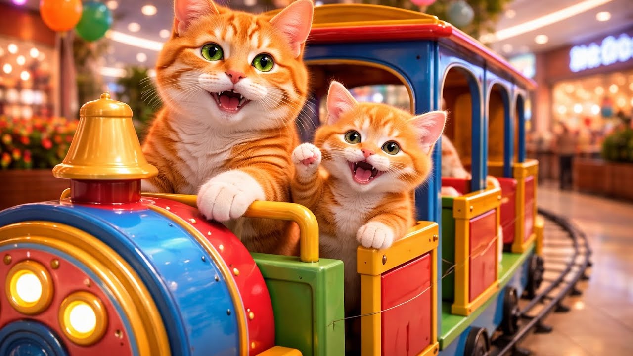  Cute Orange Kitten Birthday Party 🎂 | Game Zone Mall Fun With Mama Cat 🐱🎮