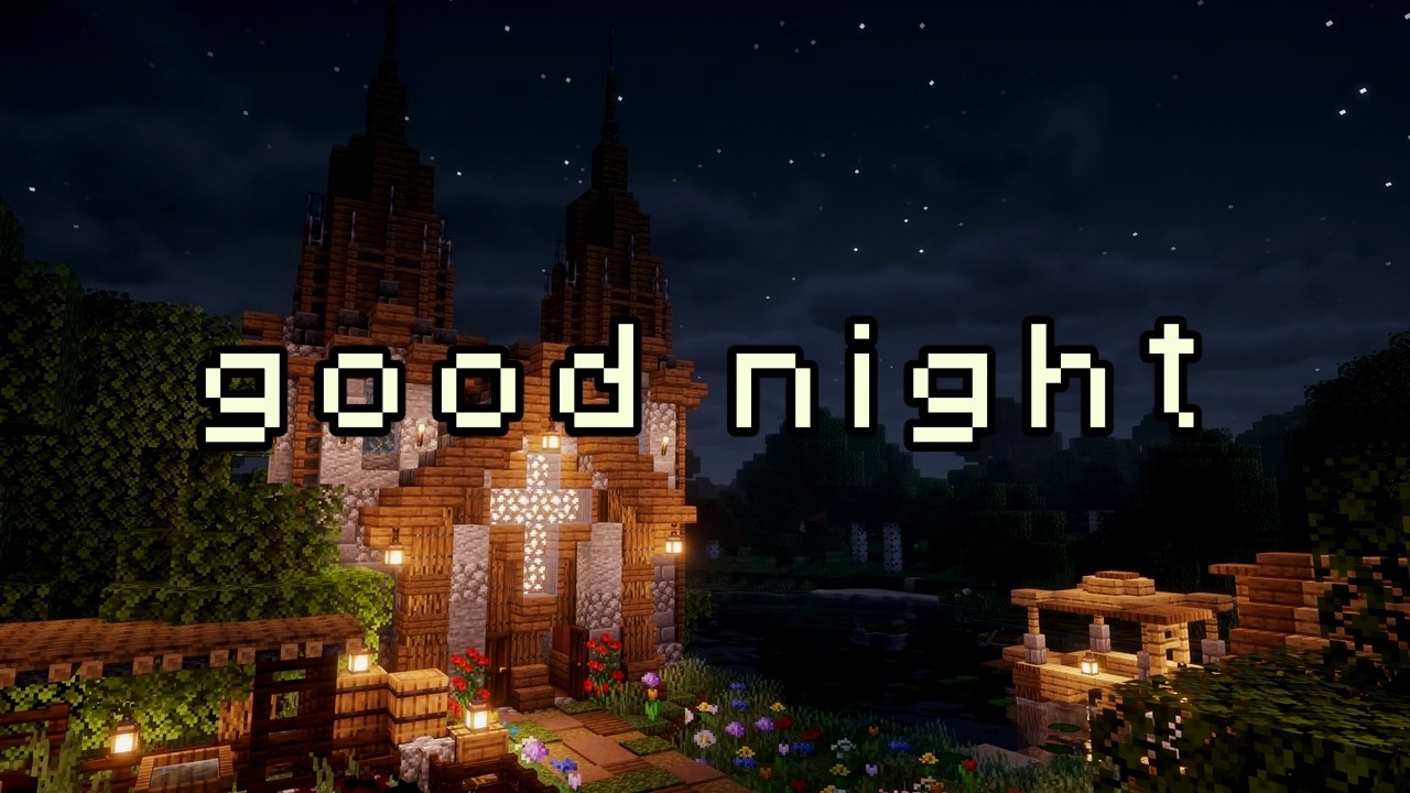 a quiet night by the church | minecraft ambience