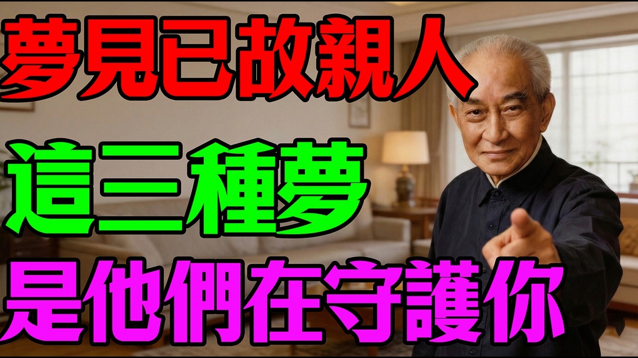 南懷瑾：夢到去世的親人代表什麼？這3種夢說明他們一直在保護你！他們從來沒有真正離開過你!南懷瑾開示生死大秘密
