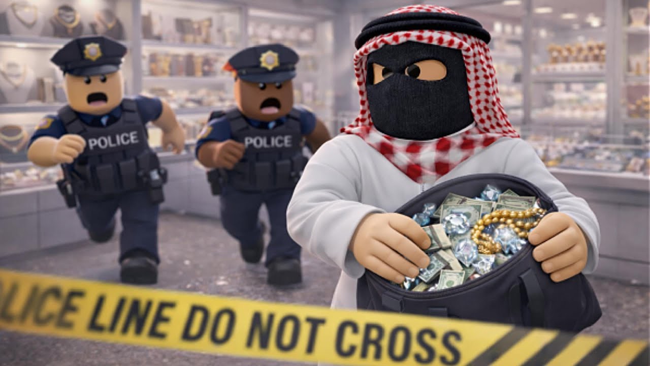 سرقة محل مجوهرات 🤯💎 والشرطة تلاحقني في#روبلكس |#roblox