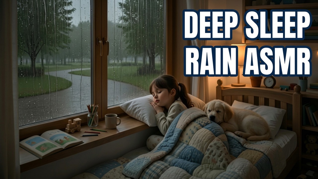 Bed Rain Sounds 🌧️🌙 침대 빗소리 | Nature ASMR for Healing or Relaxation #강아기와 빗소리 #창문빗소리 #창문빗방울소리