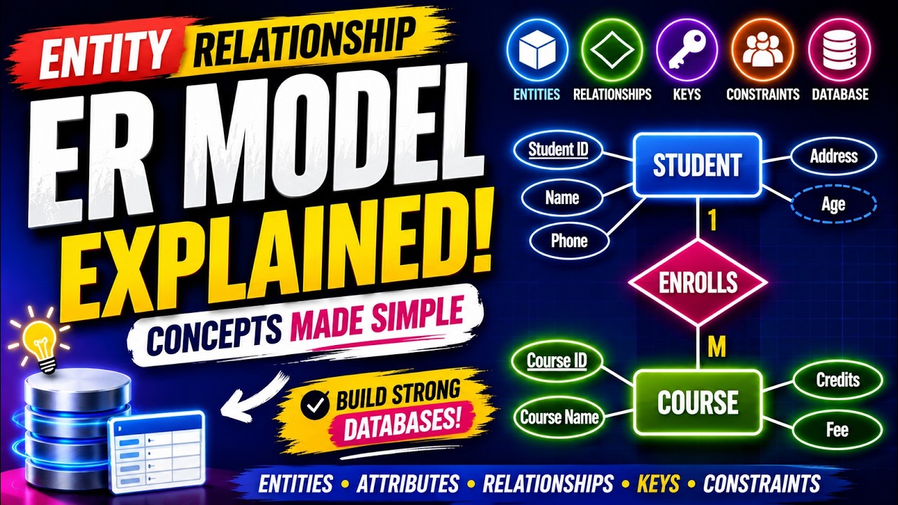 Entity Relationship (ER) Model Explained | Entities, Attributes, Keys & Relationships