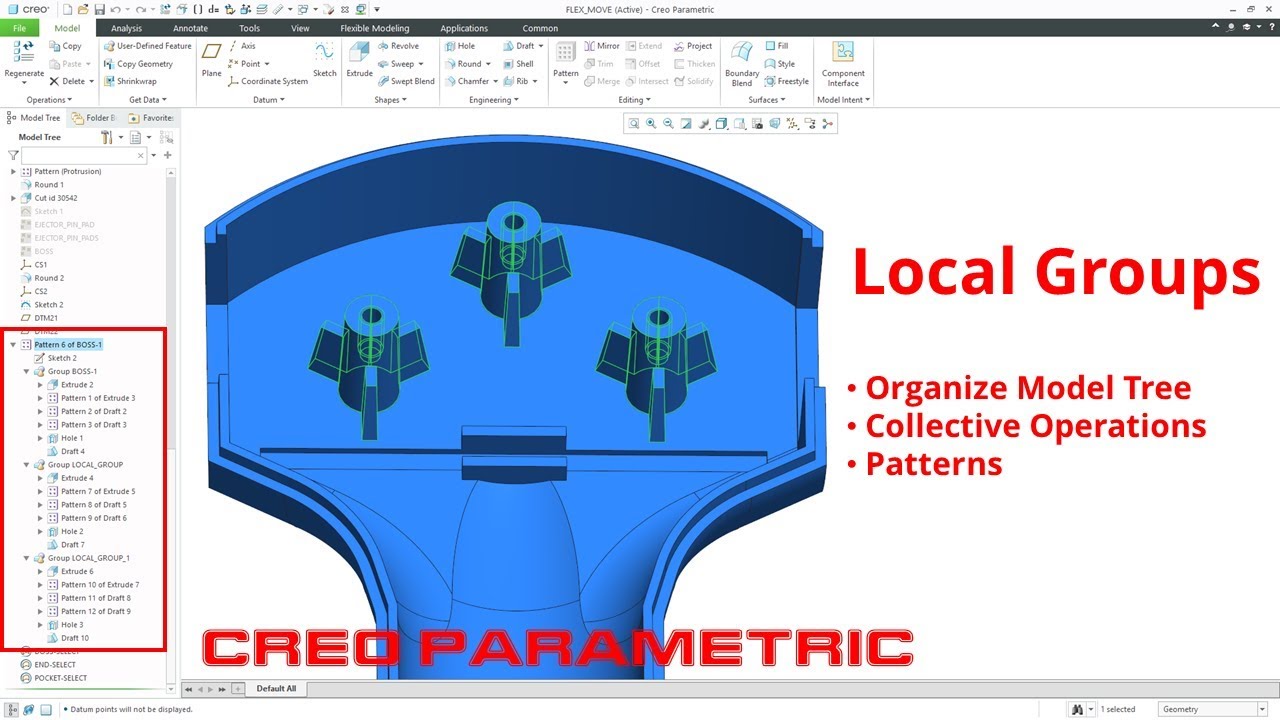 Creo Parametric - Local Groups in Parts and Assemblies
