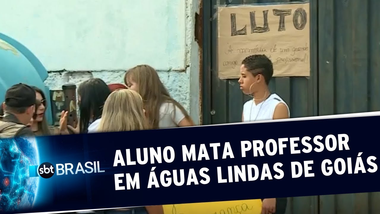Aluno mata professor na saída da escola no Goiás | SBT Brasil (30/08/19)