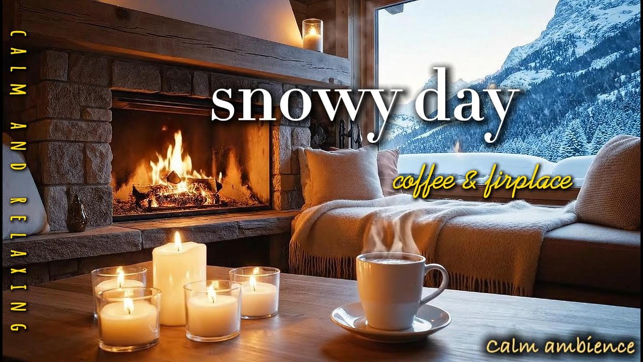 شومینه، قهوه و آرامش در روز برفی| Fireplace, Coffee & snowy day | Meditation &Relaxation Video