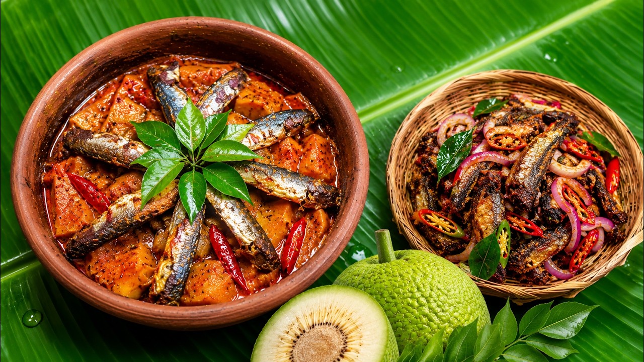 Spicy Breadfruit Curry with Crispy Dry Fish Fry | Village Style Curry | Sri Lankan Breadfruit Curry