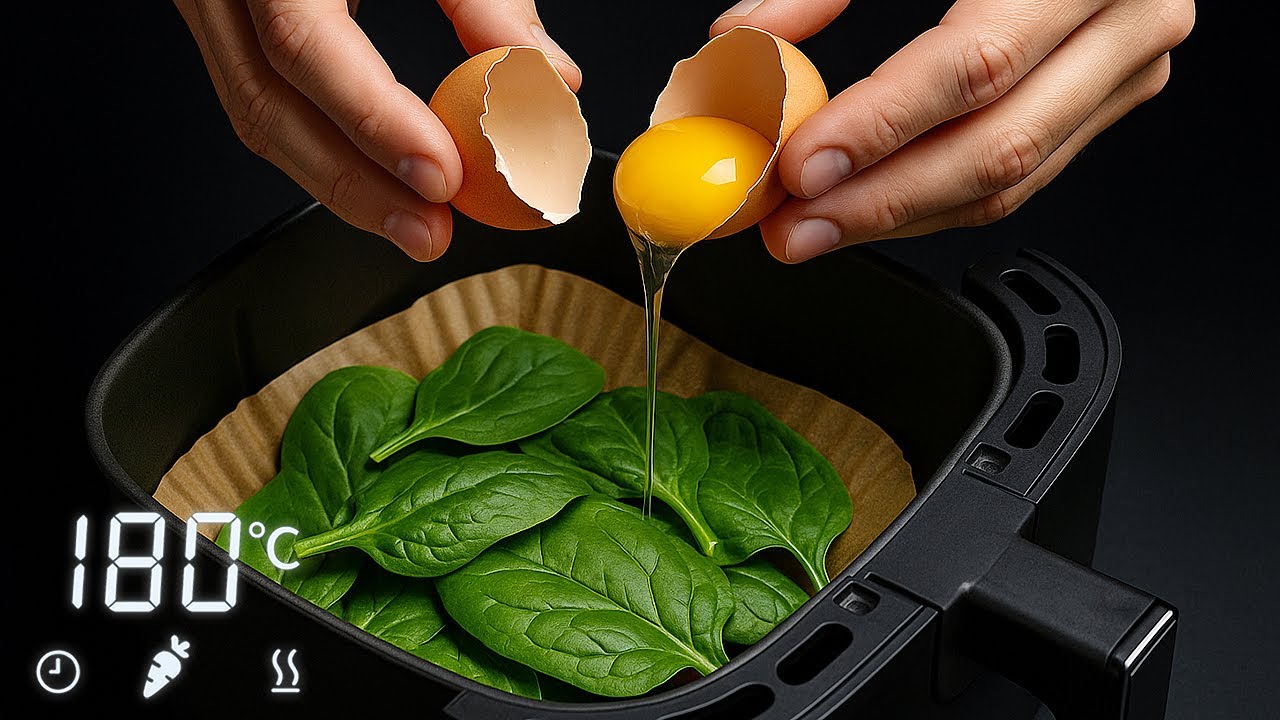 Frühstück im Airfryer? Ein einfaches und leckeres Rezept für Eier mit Spinat!