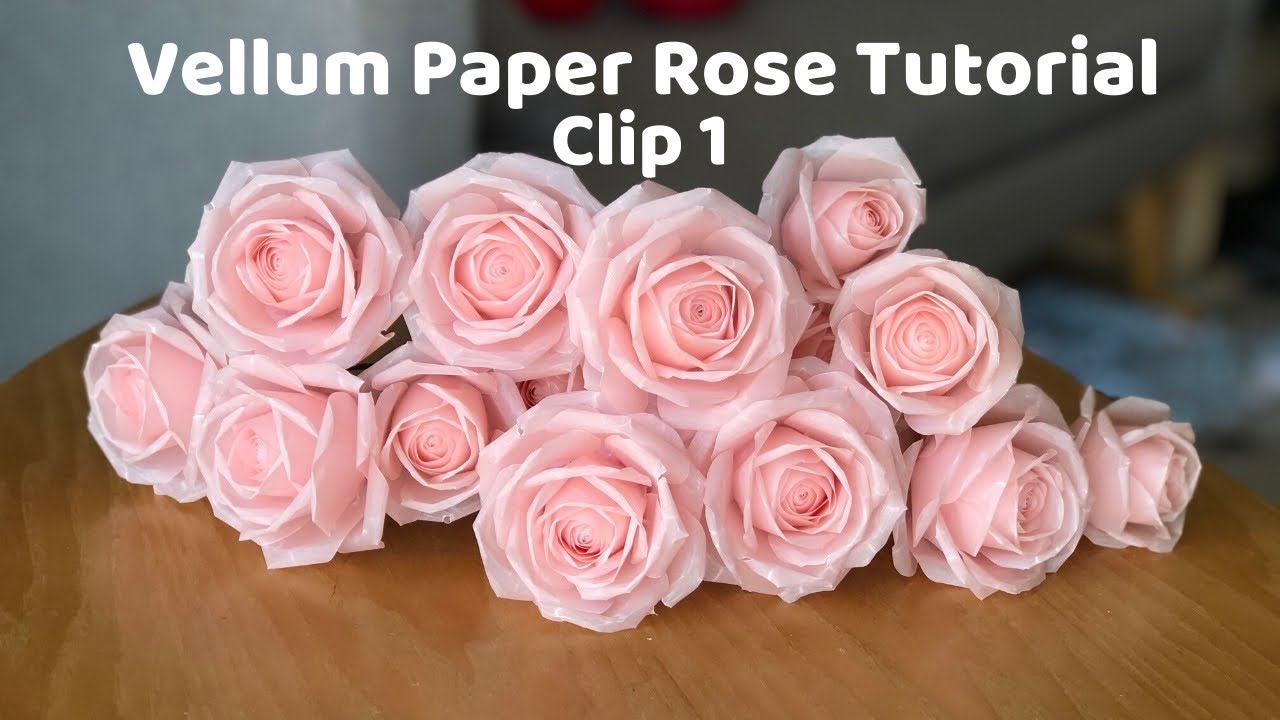 Vellum Paper Rose Tutorial  (die cut) Clip 1| L&agrave;m Hoa Hồng Giấy Can | Rita Handmade