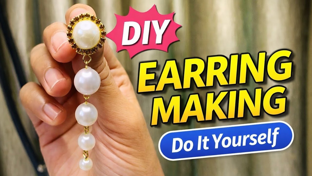 How to Make Pearl Dangle Earrings at Home | Beginner Friendly DIY
