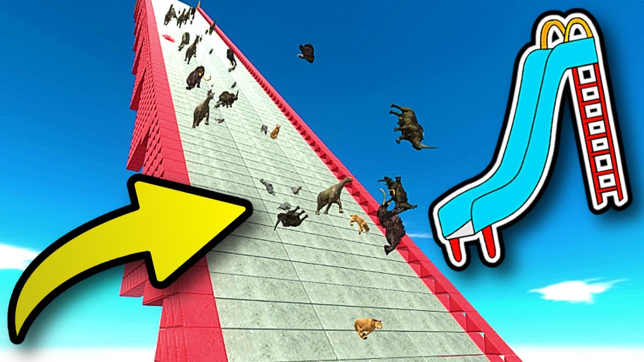 These Units Are SLIDING Down GIGANTIC EPIC OMEGASlide!!! - Animal Revolt Battle Simulator