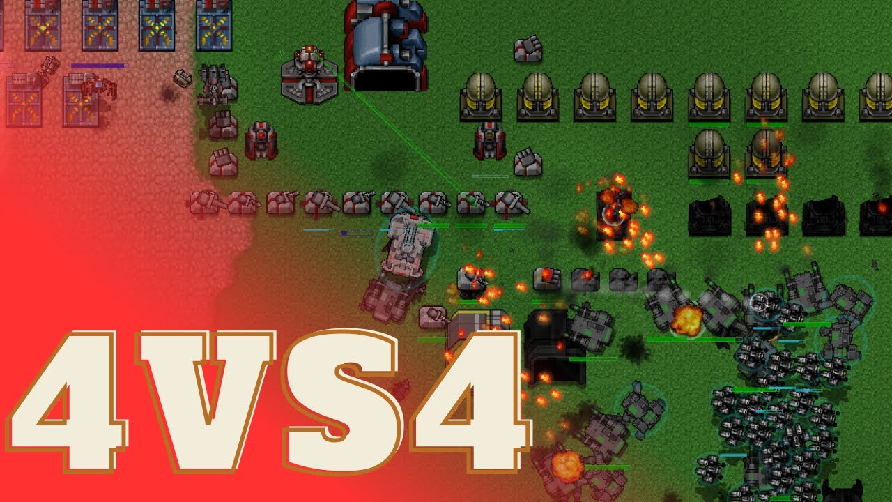 Гигантский прорыв 4 vs 4! | RTS Rusted Warfare