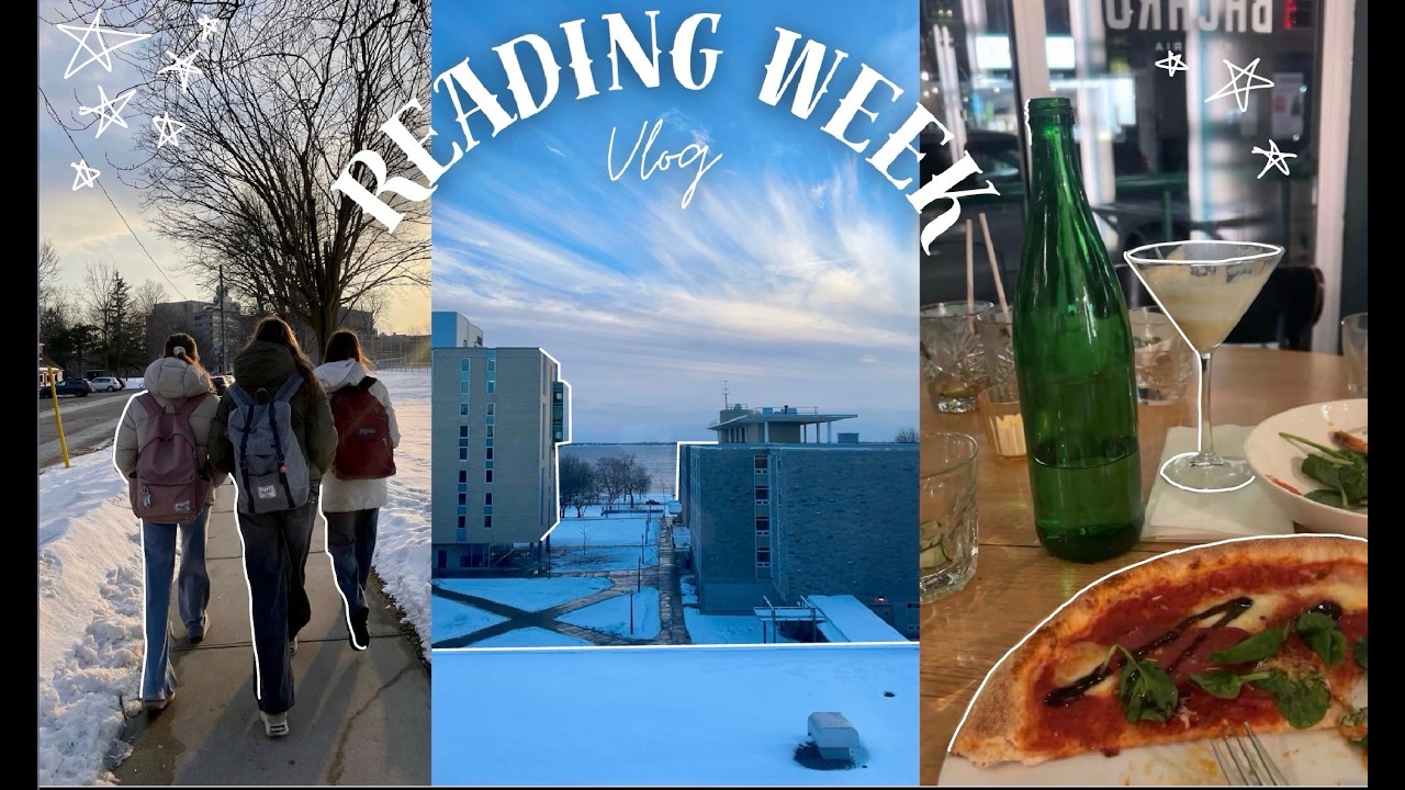 Reading week vlog📚 ear piercings, good food, 5am morning